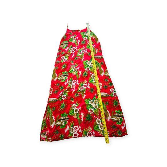 Cocowalk Hawaiian Dress Maxi Red Floral Slit Spaghetti Straps Womens XL - Picture 3 of 6